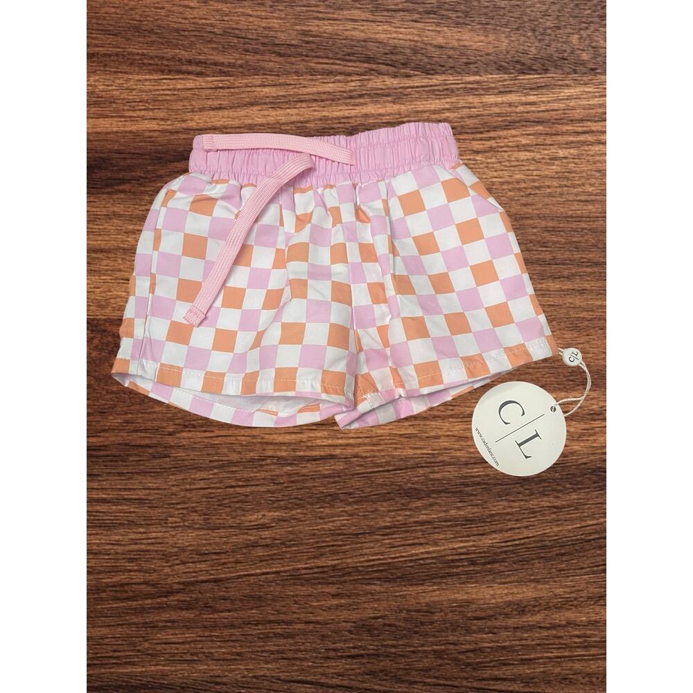 Caden Lane Checkered Swim Trunks